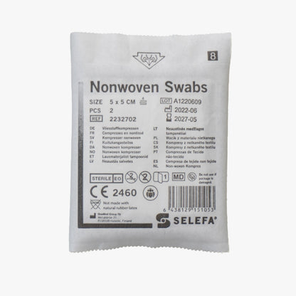 Selefa – Kompress nonwoven 4L 2p – 5x5cm steril – 140 st