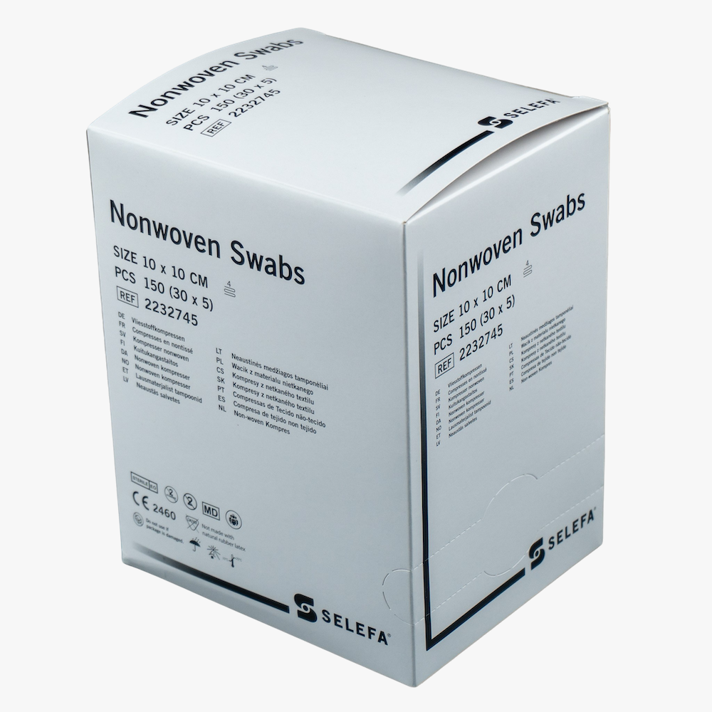 Selefa – Compress nonwoven 4L 5p – 10x10cm sterile – 150 pcs