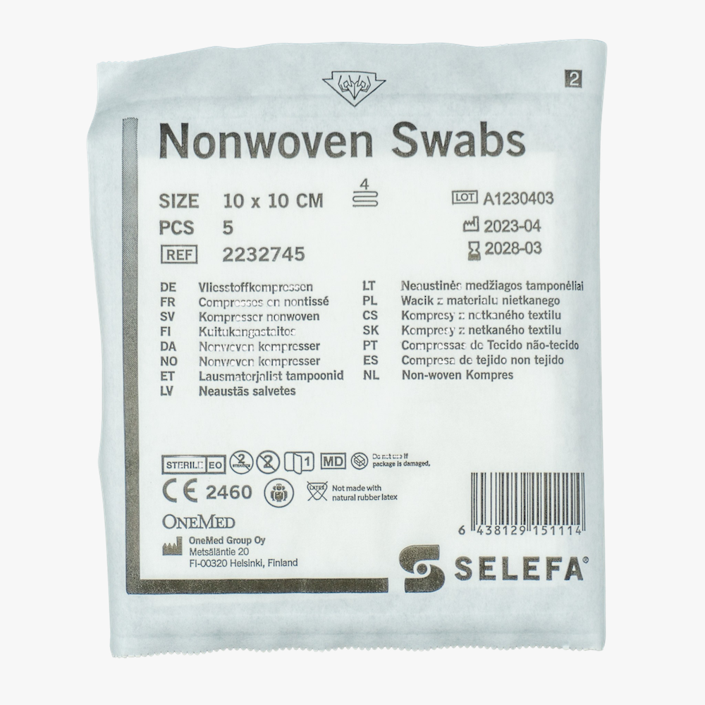 Selefa – Compress nonwoven 4L 5p – 10x10cm sterile – 150 pcs