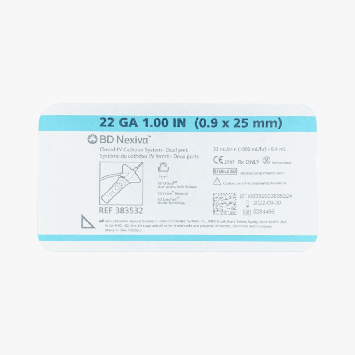 BD Nexiva infusion cannula two ports 22G