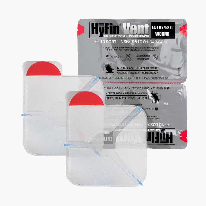 NAR Hyfin Vent Chest Seal Twin Pack 16 x 16 cm