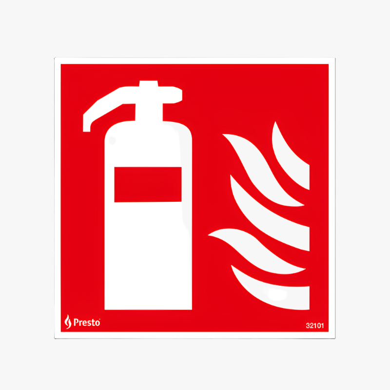 Fire extinguisher sign, double-sided