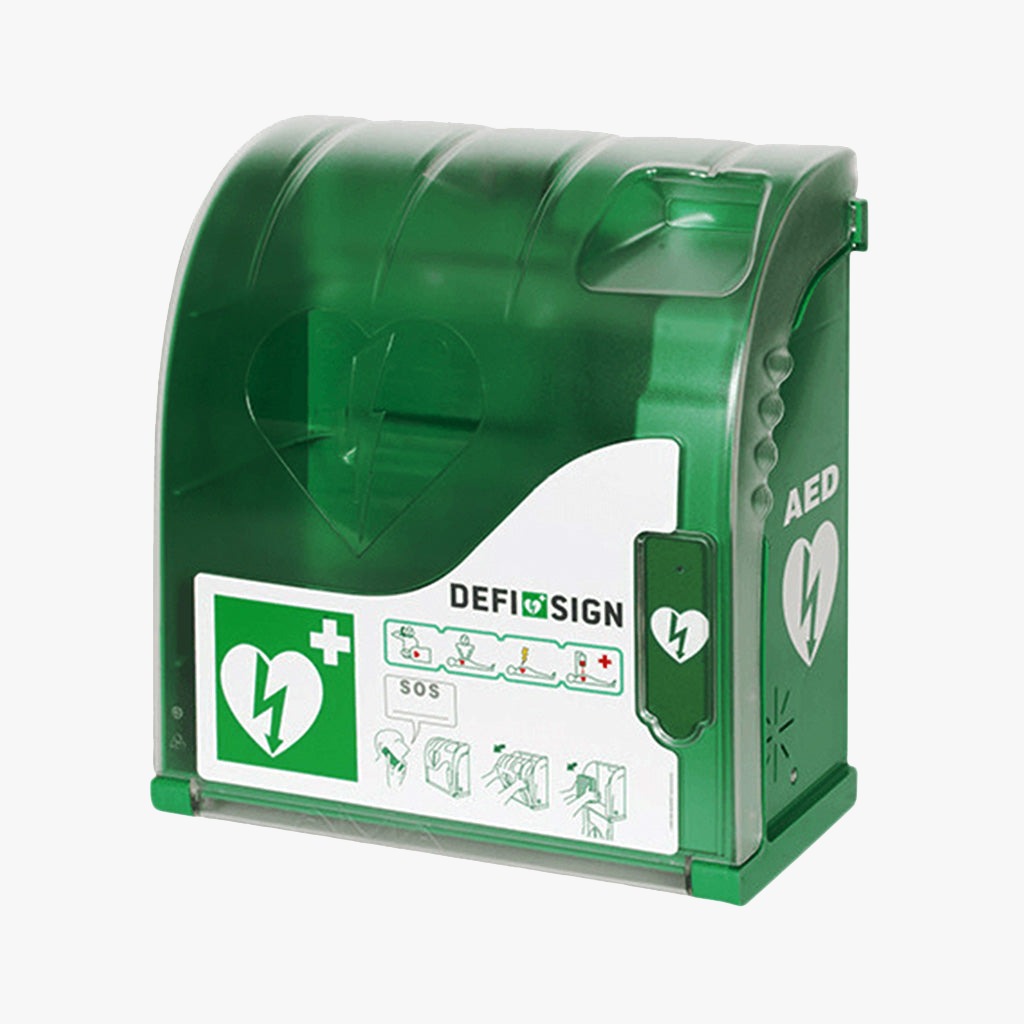 Cabinet defibrillator Aivia 100 — alarm, light signal