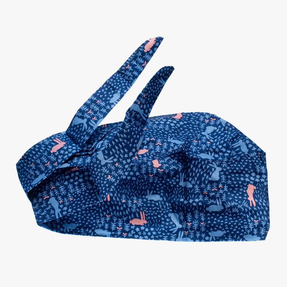 Surgical cap Blue with Rabbits