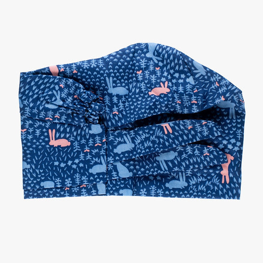 Surgical cap Blue with Rabbits