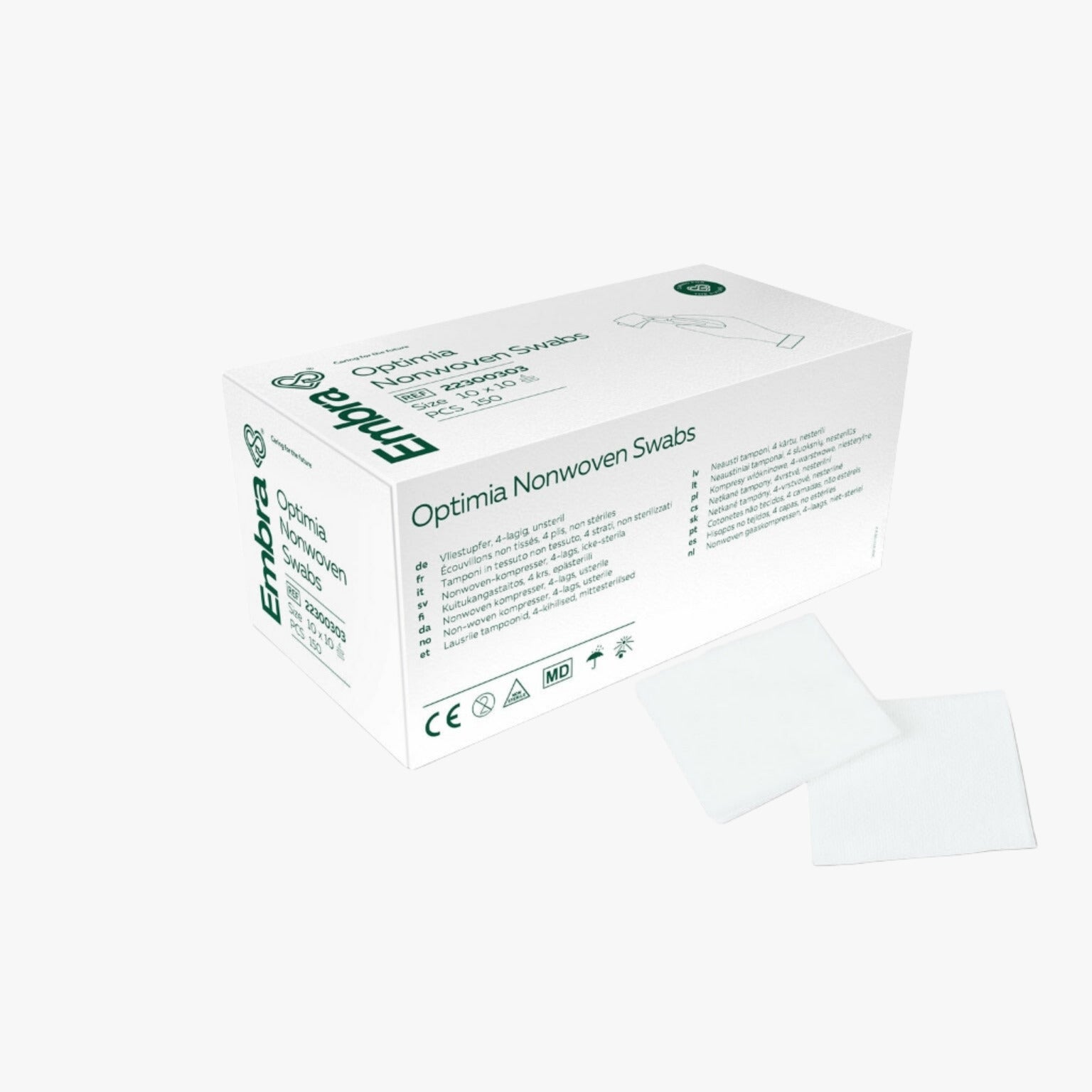 Kompress Embra — Nonwoven 4L 10 x 10 cm osteril 150 st