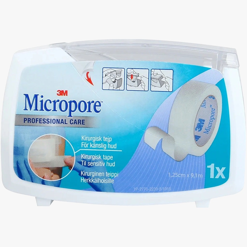 Micropore Tape White with Holder 1.25 cm x 9.1 m