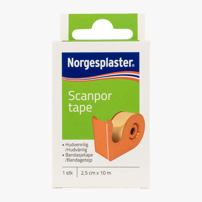 Scanpor Tape 2,5 cm x 10 m med hållare